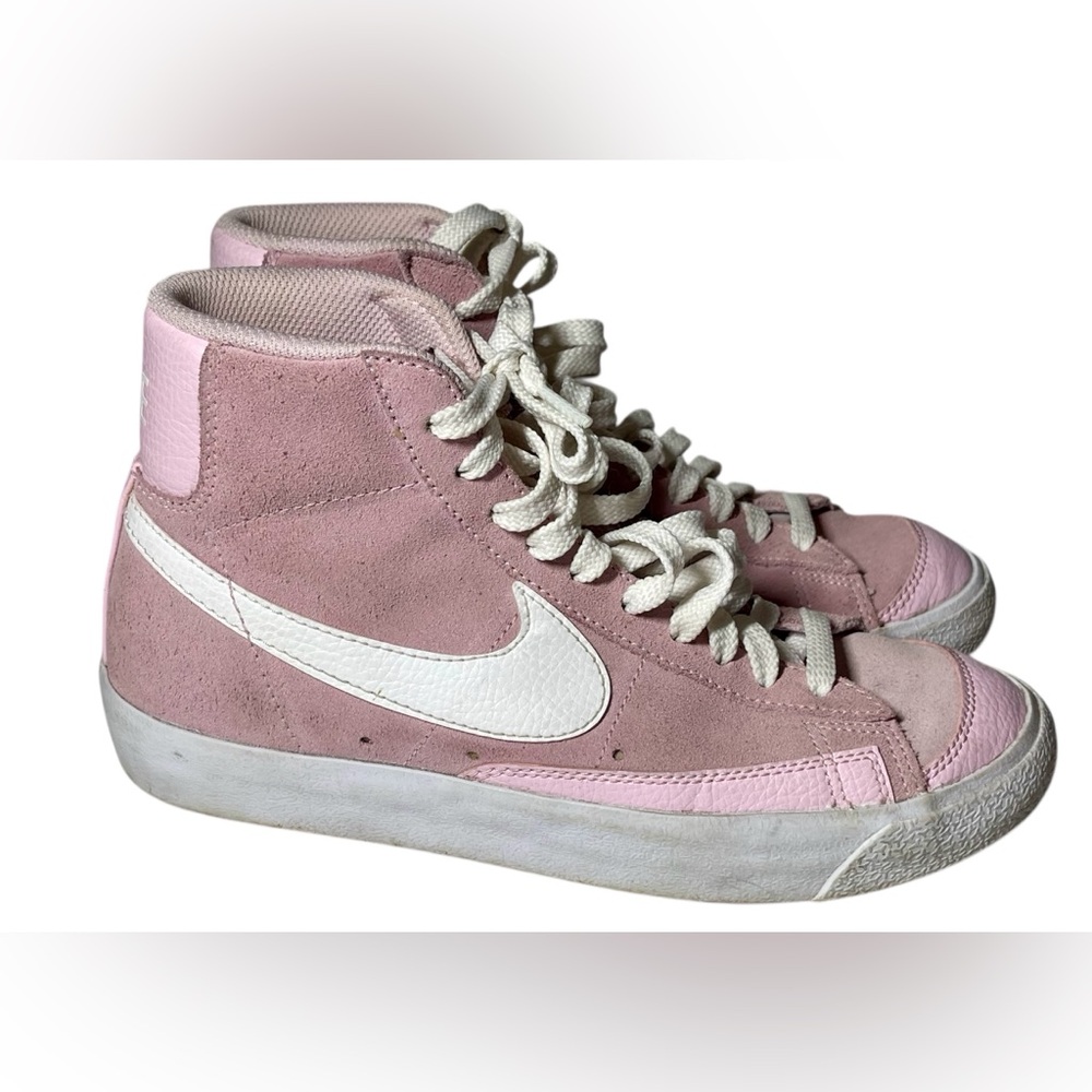 NIKE BLAZER MID 77 PINK TRAINERS SIZE US 7.5 SUEDE HIGH TOP GYM - Picture 4 of 8